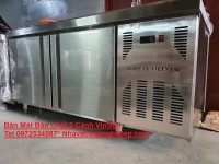 Tủ Mát Bàn Chặt Inox 1M8 Có Quạt Lạnh Inverter VinSun