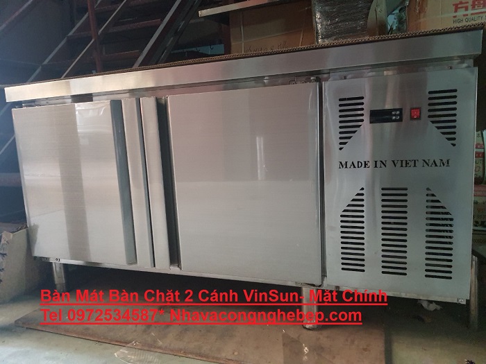 Tủ Mát Bàn Chặt Inox 1M5 Có Quạt Lạnh Inverter VinSun