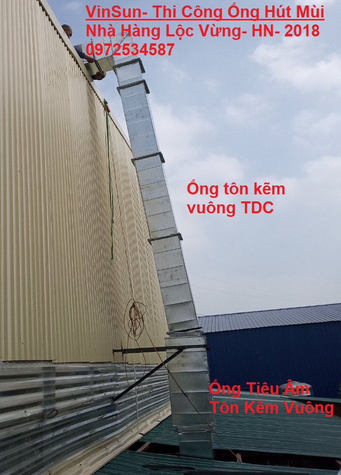 Ống Gió Tiêu Âm Tôn Kẽm Vuông 500x500 mm VinSun