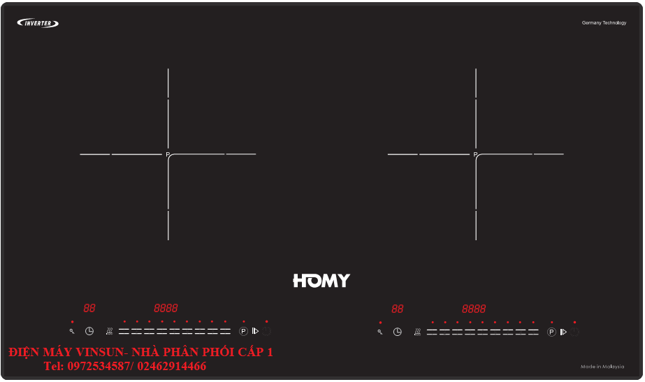 Bếp Từ Homy HD199 Tại Điện Máy VinSun Tặng Máy Hút Mùi Và Bộ Nồi Inox Cao Cấp