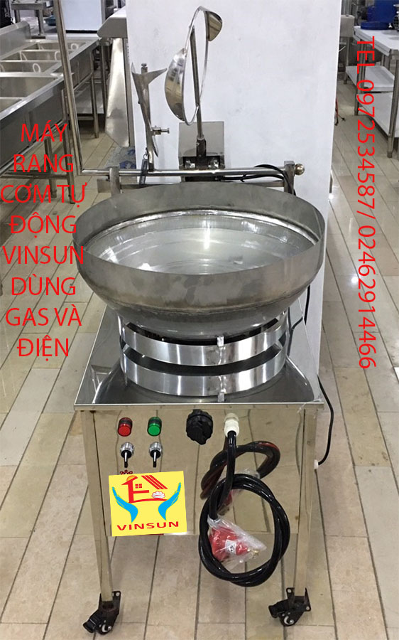Máy Rang Cơm Tự Động Gas Điện Inox Bền Đẹp VinSun Cho10 Đĩa Cơm